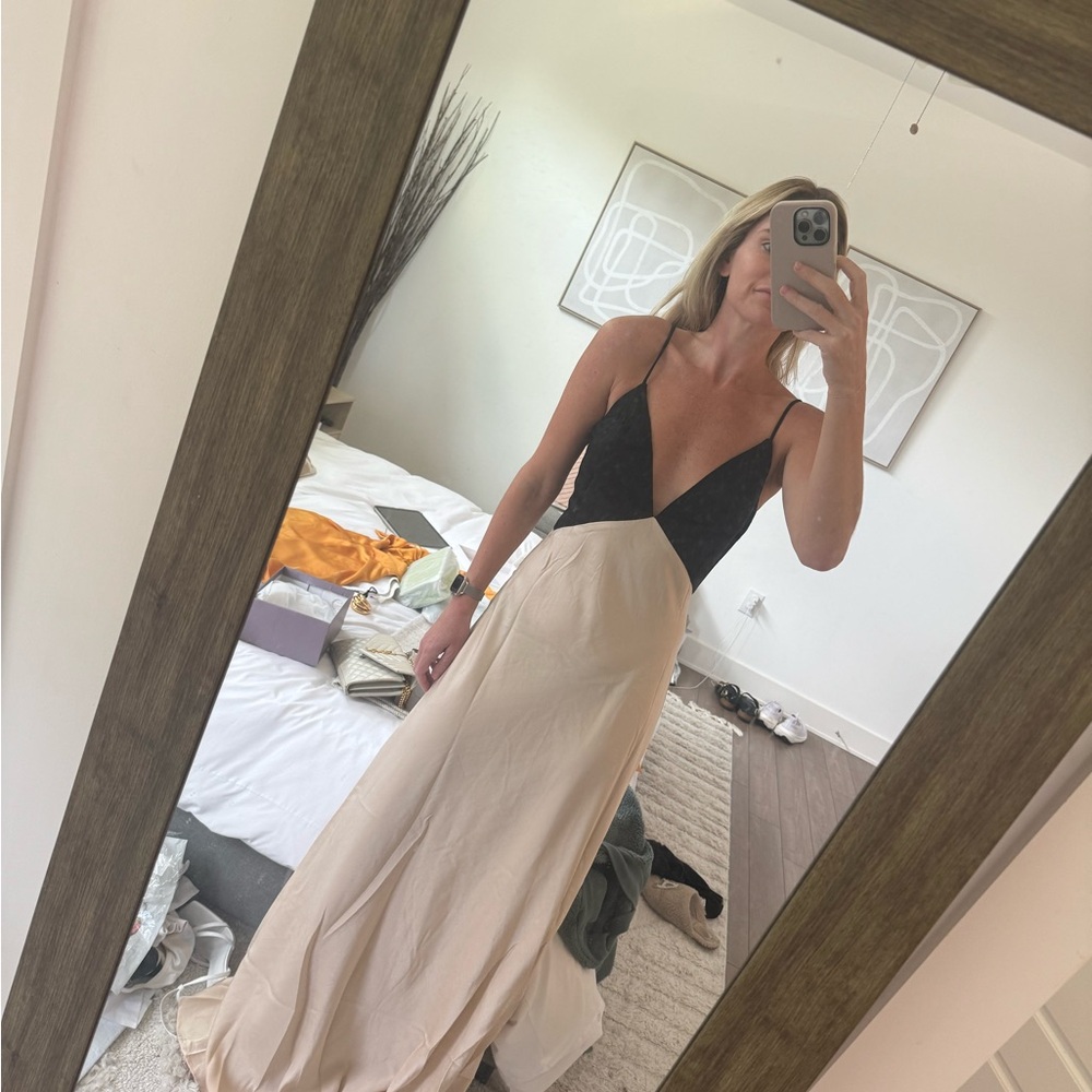 Showpo Dress - cream and black xs